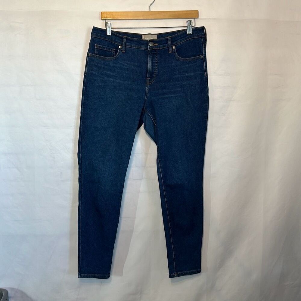 Everlane Jeans Women's Size 31 Regular Ankle Mid Rise Skinny Leg Dark Wash Blue